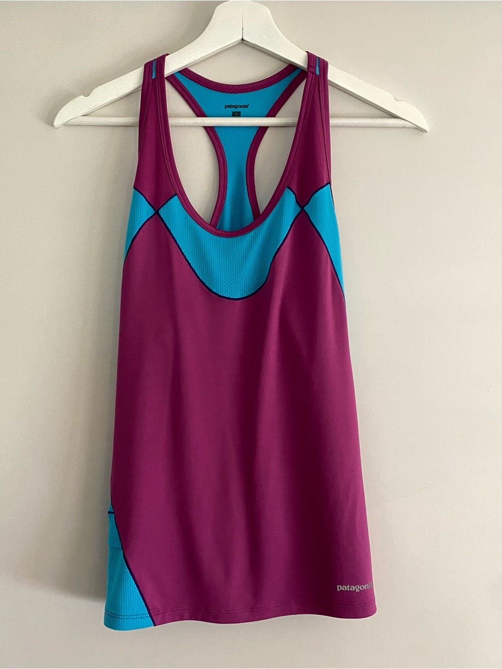 Vintage Patagonia Trailine Racerback Magenta & Teal Tank, Size Small